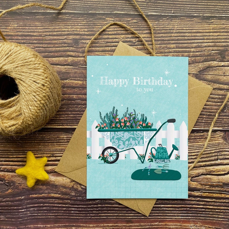 Birthday Card for Garden Lovers Gardening Greeting Card Birthday Card for Her Floral Birthday Card Card for Mum Card for Friend image 4