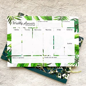 Leafy A4 Weekly Desk Pad - Weekly Planner Notepad - Tear off Weekly ...