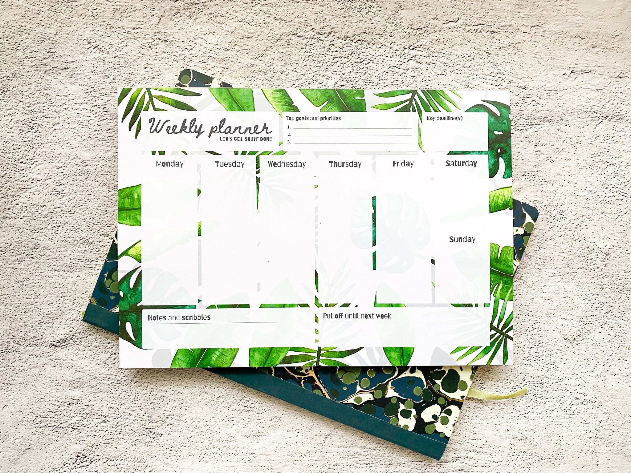 Leafy A4 Weekly Desk Pad - Weekly Planner Notepad - Tear off Weekly ...