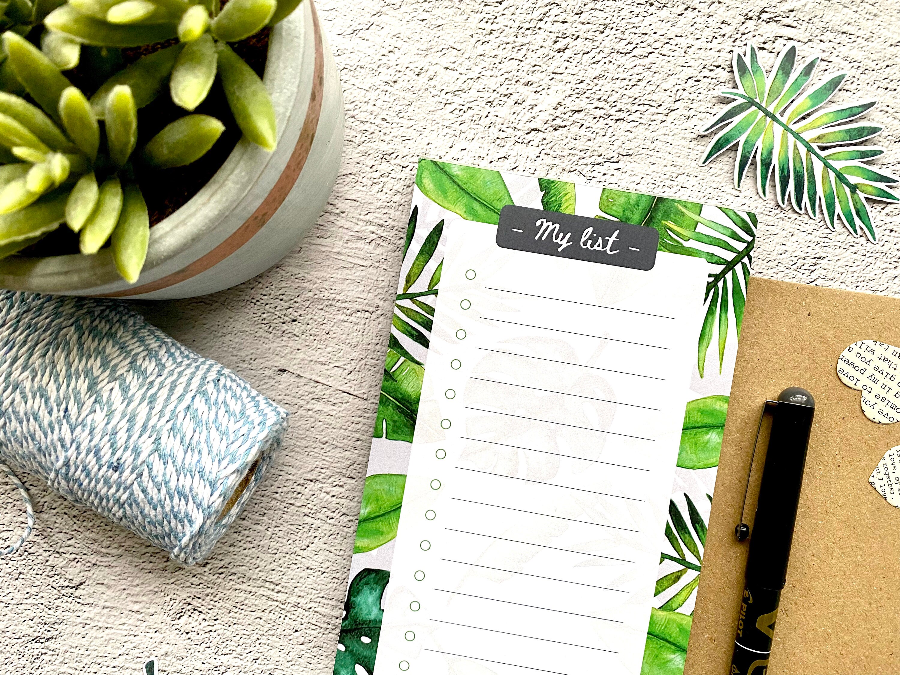 Set of Leafy Notepads - A4 Weekly Desk Pad - Weekly Planner Memo ...