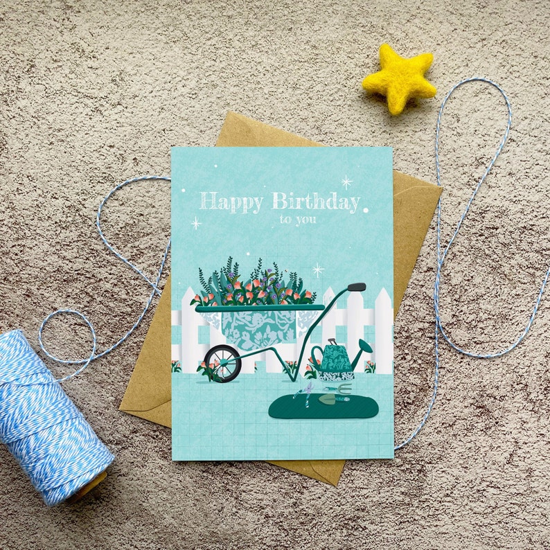 Birthday Card for Garden Lovers Gardening Greeting Card Birthday Card for Her Floral Birthday Card Card for Mum Card for Friend image 3