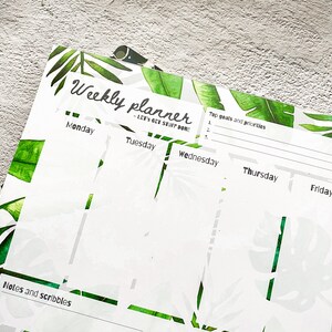 Leafy A4 Weekly Desk Pad - Weekly Planner Notepad - Tear off Weekly ...