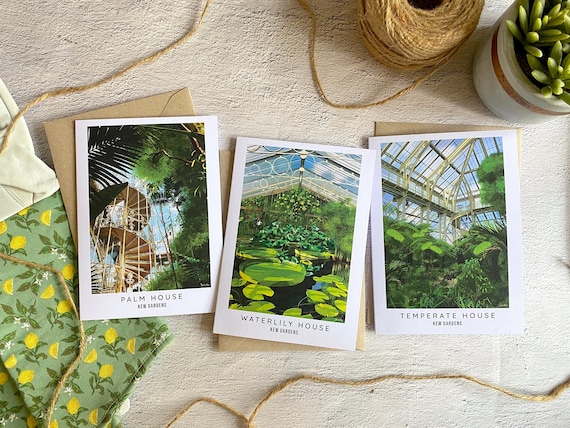 Recycled Kew Gardens Greeting Cards - Tropical Botanic Garden Card Pack - Sustainable Eco Cards - Blank Thank You Cards - Greenhouse
