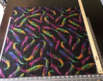 Unique Rainbow Hippie Feathers Full Size Cotton Bandana