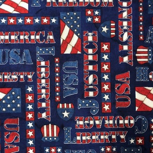 USA , American Flag, 4th of July Full Size Finished Edge 100% Cotton Bandana. Made in the USA
