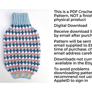 Cozy Stripes Hot Water Bottle Cover Crochet Pattern, Granny Stitch Bottle Cosy, DK Yarn, PDF Pattern Instant Download image 6