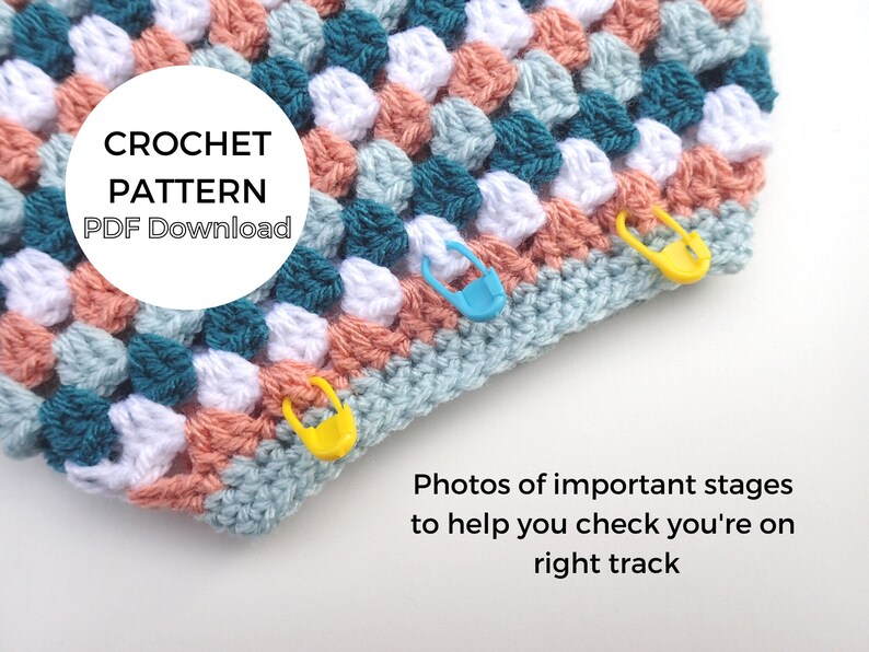 Cozy Stripes Hot Water Bottle Cover Crochet Pattern, Granny Stitch Bottle Cosy, DK Yarn, PDF Pattern Instant Download image 4
