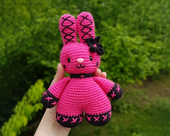 Crochet Gothic Bunny Plushy MADE TO ORDER