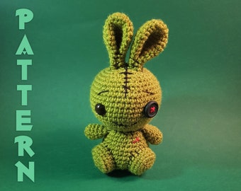 Halloween Zombie Bunny Rabbit - Crochet Pattern - Cute & Creepy