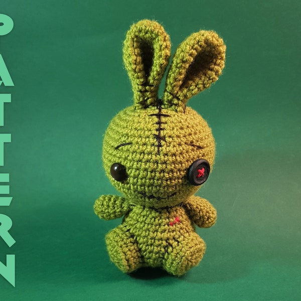 Halloween Zombie Bunny Rabbit - Crochet Pattern - Cute & Creepy