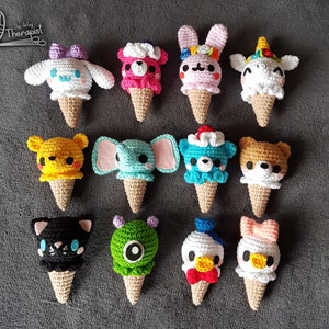 12 Animal Ice Cream Cones Amigurumi crochet pattern image 2