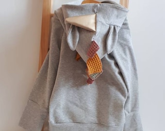 Einhorn Hoodie mit Einhorn und bunter Mähne für Kinder