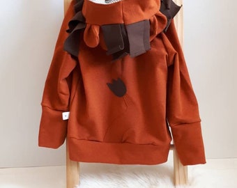 Löwenhoodie für Kinder, Hoodie mit Löwenmähne