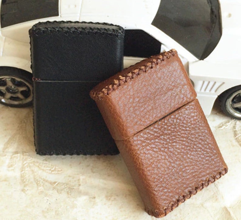 Leather Zippo Cover Case Pouch Holder Sleeve Etsy