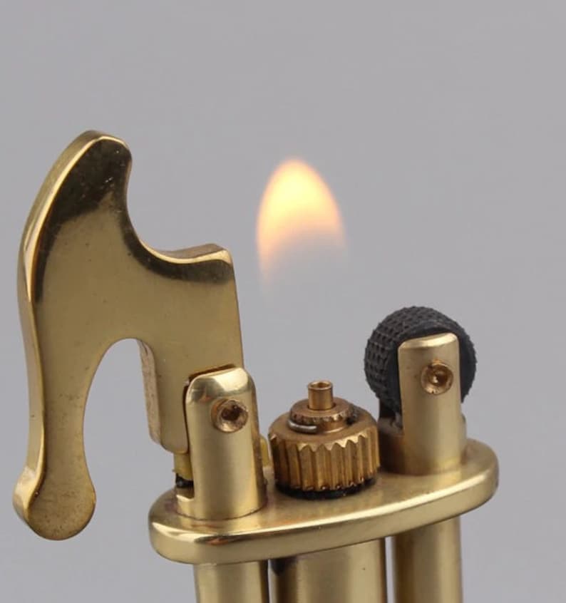 Brass Butane Lighter Highend Flint Lighters Old Style Gift Etsy