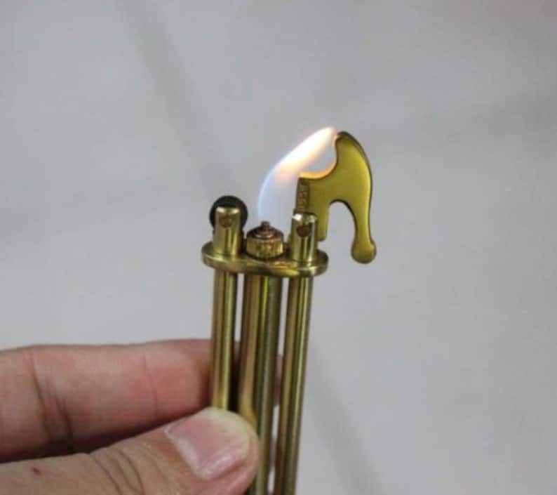 Brass Butane Lighter Highend Flint Lighters Old Style Gift Etsy