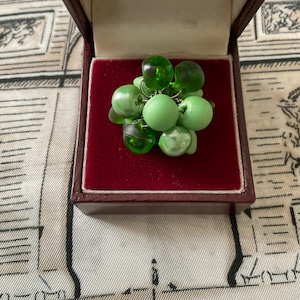 1970s Made in France AUTHENTIC VINTAGE Ring- Bakelite Charms Breloque Ring - Original Large Design- Haute Couture Jewel - From France