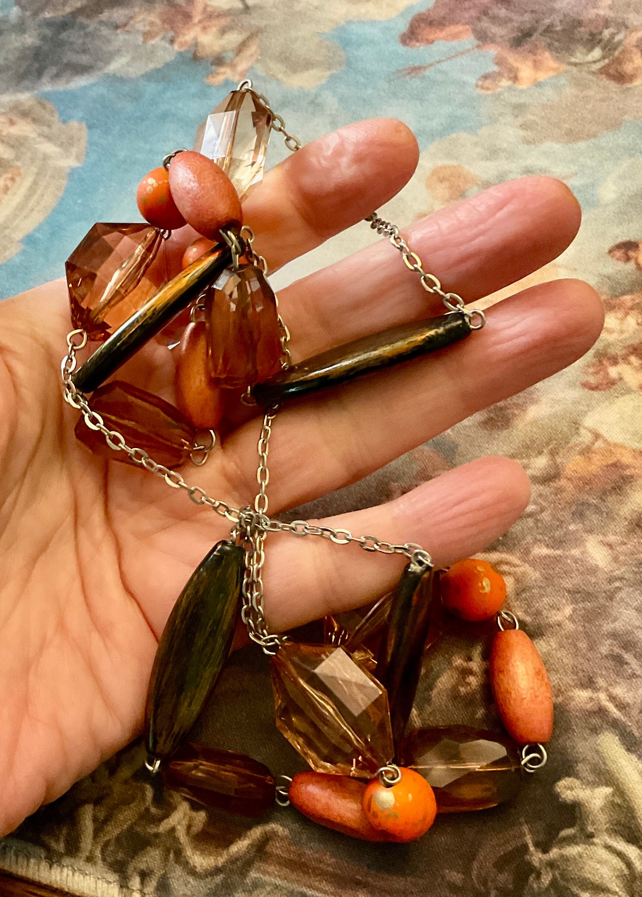 Collier Sautoir Vintage En Bakélite - Long, Style Années 30-50 - Occasion