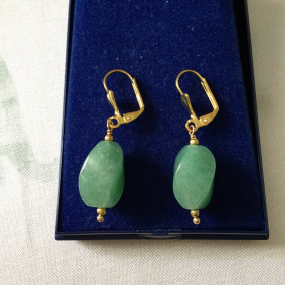 JADE BRIOLETTE Gold Plated French Vintage Earring… - image 1