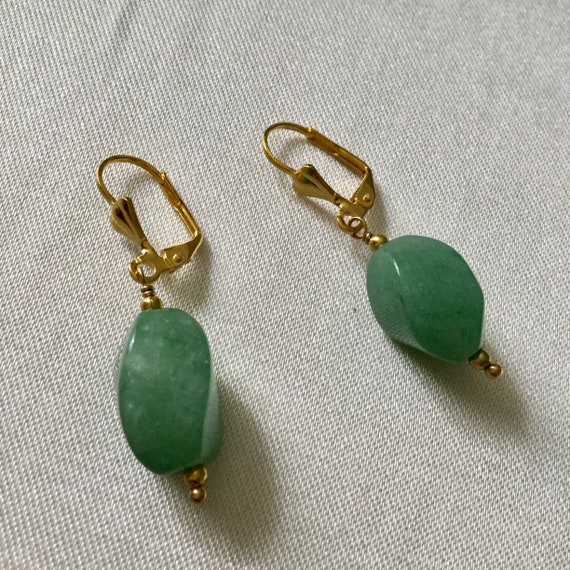 JADE BRIOLETTE Gold Plated French Vintage Earring… - image 3