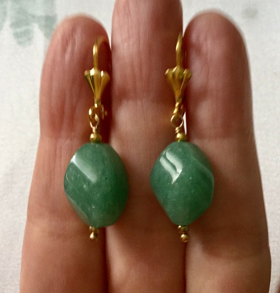 JADE BRIOLETTE Gold Plated French Vintage Earring… - image 2