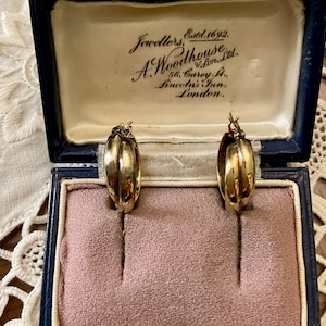 STUNNING Gold & Sterling Vintage Earrings - Original Elegant Design - Hallmarks-  Luxury Vintage Jewelry- from France