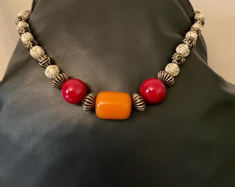 Collier Art Déco Vintage En Bakélite | Pièce Unique Ancienne Créateur