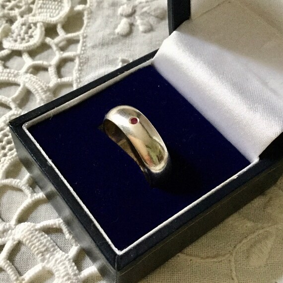 SOLITAIRE GENUINE RUBY Vintage Ring - Sterling Si… - image 6