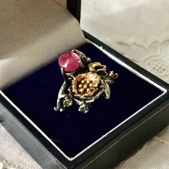 CABOCHON GENUINE RUBY Multicolors Sapphire Sterli… - image 6