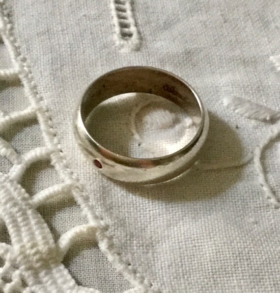 SOLITAIRE GENUINE RUBY Vintage Ring - Sterling Si… - image 7