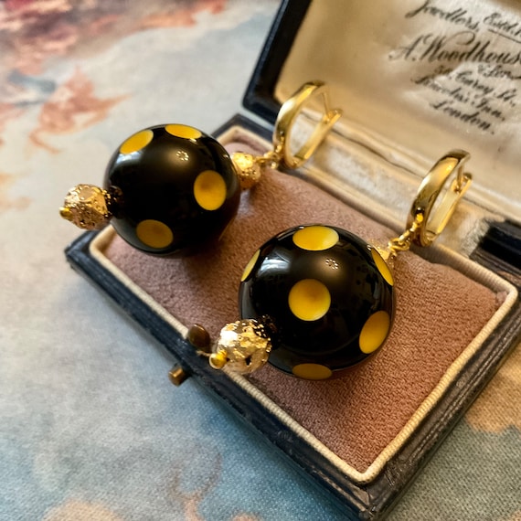 BAKELITE HEMATITE GOLD Plated Vintage Great Desig… - image 2