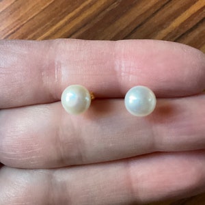 GENUINE WHITE PEARL Gold Plated Elegant Vintage Earrings- Nice White Pearl- Lovely French Design- Luxury Vintage from France