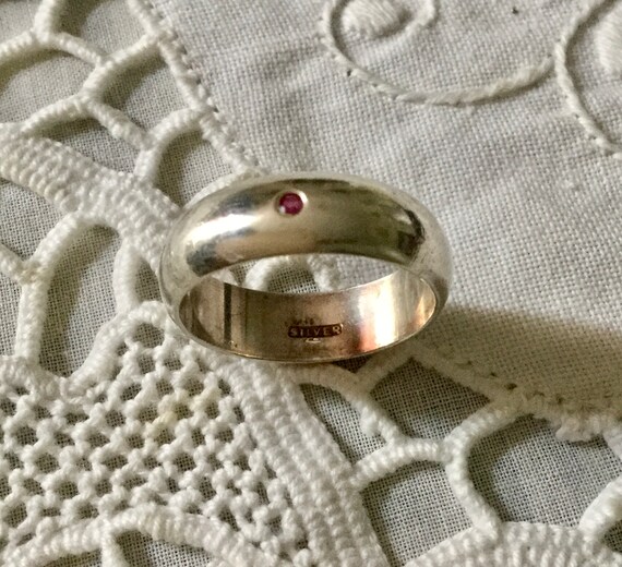 SOLITAIRE GENUINE RUBY Vintage Ring - Sterling Si… - image 5