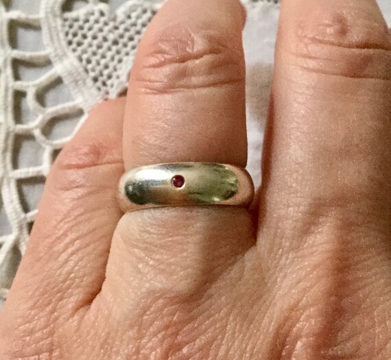 SOLITAIRE GENUINE RUBY Vintage Ring - Sterling Si… - image 3