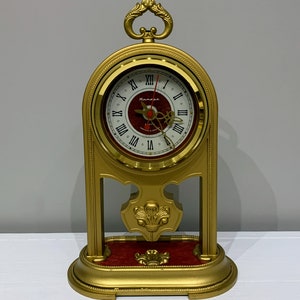 Vintage Desk Table Mantel Quartz Clock Jantar Yantar Rare Luxur, 1993