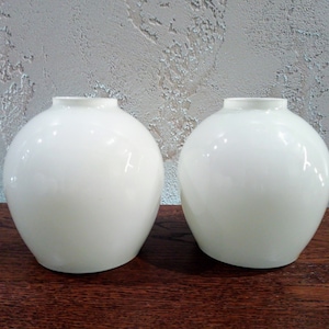 Lot de 2 pièces. Abat-jour en verre, abat-jour mat dépoli blanc lait, maison classique intérieur simple minimaliste contemporain vintage