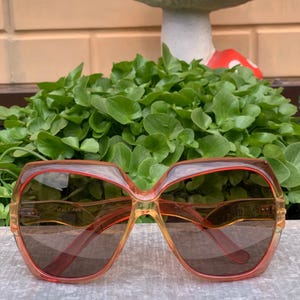 Rare 70s Italian Vintage Oversized Butterfly Sunglasses Model 426 Gradient Brown Lenses