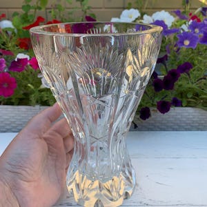Vintage crystal vase, USSR vase, Vintage flower vase, Retro flower vase, Crystal vase