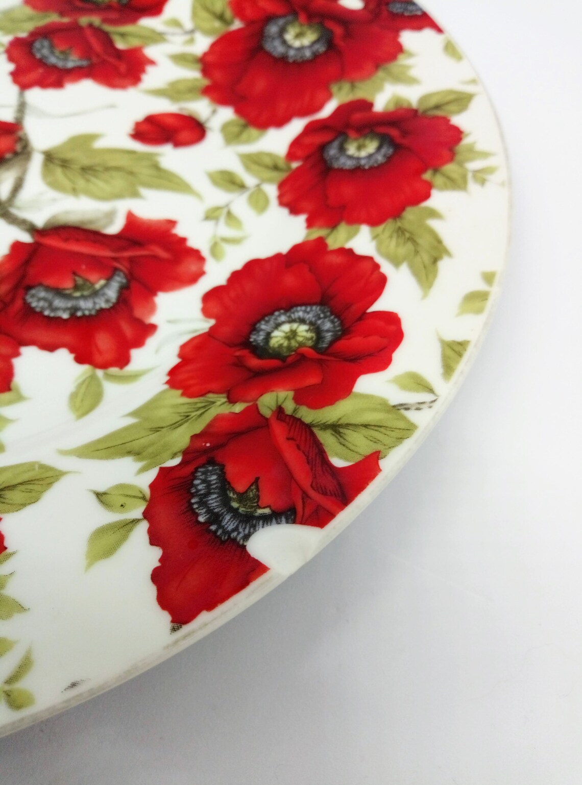 Ceramic Large Plate. Set 2 Pieces. Plate With Poppy Flowers. Etsy