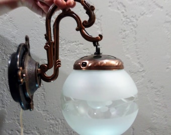 Mid century modern wall sconce lamp vintage glass wall sconce light vintage USSR small wall lamp
