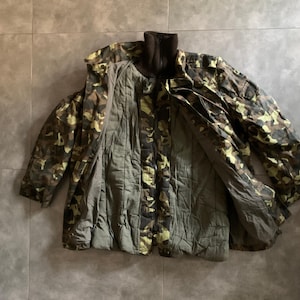 Vintage Winter Military Jacket "Dubok" – Early Ukrainian Army Pea Coat with Removable Lining, Hood
