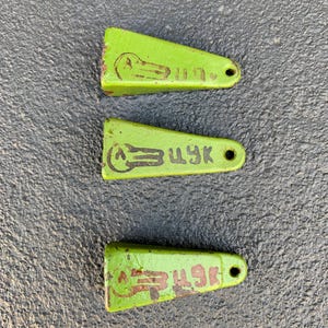 Vintage Metal Fishing Weights – Set of 3 | Original Casting Leashes | Collector’s Display or Paperweight