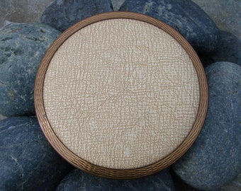 Stratton metal and leather vintage compact