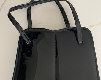 Patent black vintage handbag
