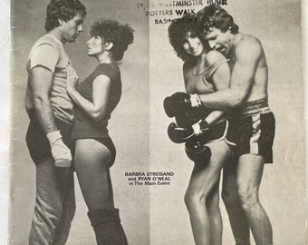 Vintage Films and film making magazine featuring Barbara Streisand and Ryan O'Neal from August 1979