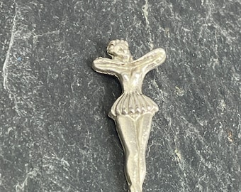 A lovely little vintage stick pin in the shape of a ballerina, ballet dancer stick pin