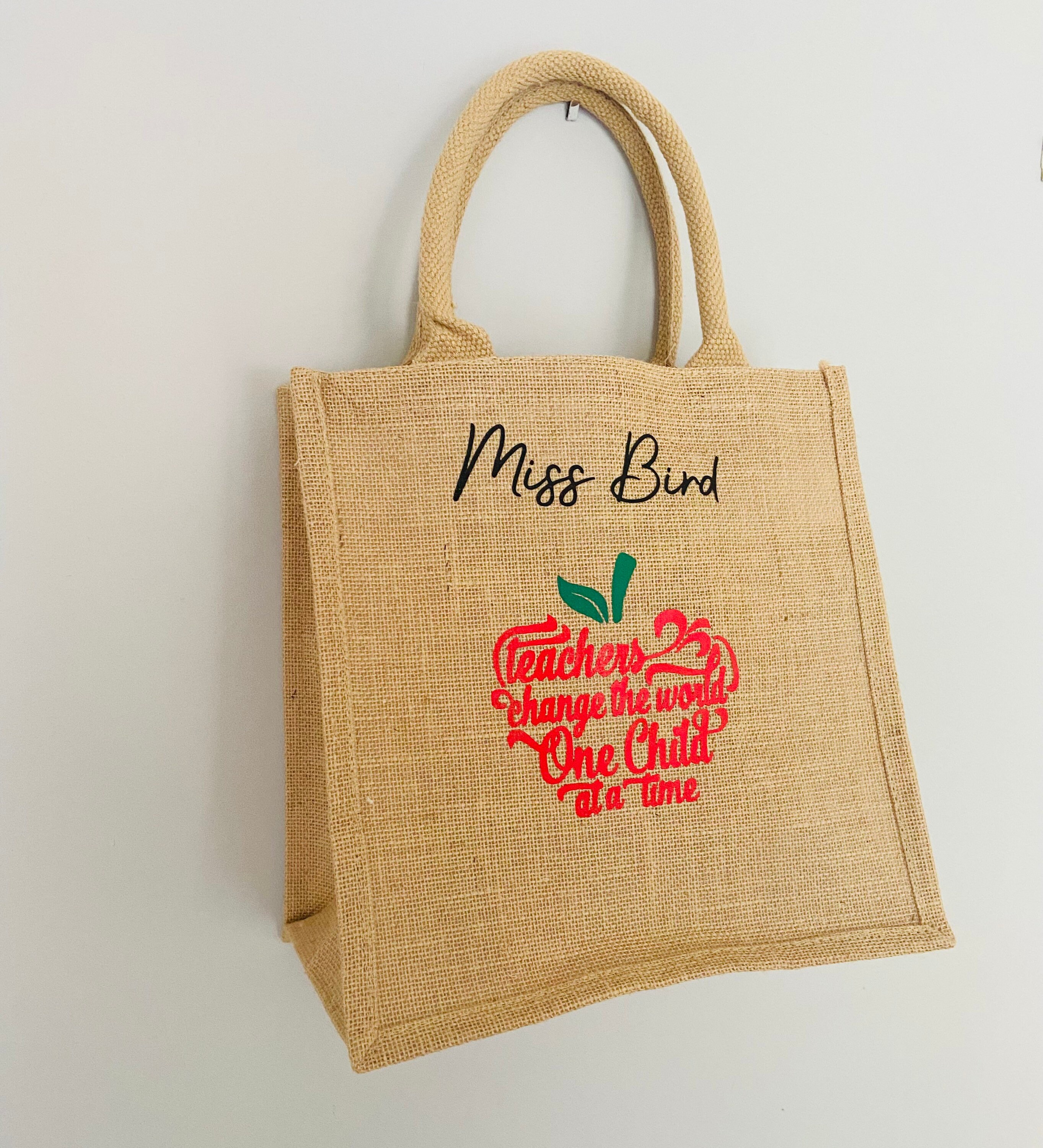 Personalised Teacher Bag Custom Teacher Jute Shopper Bag Etsy UK