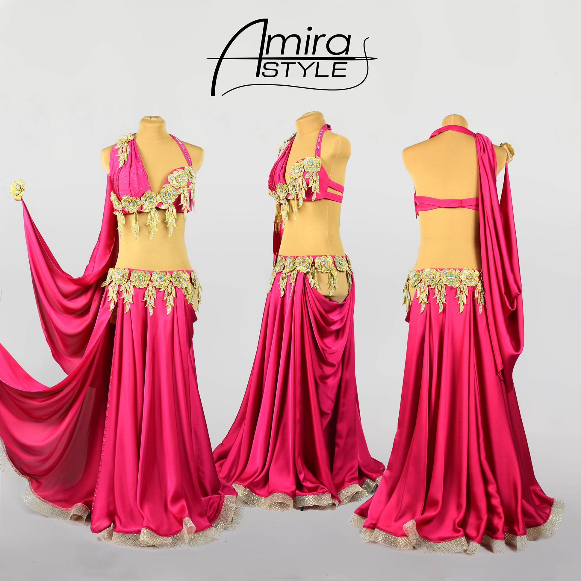 Professional belly dance costume - Amira STYLE - bra, skirt