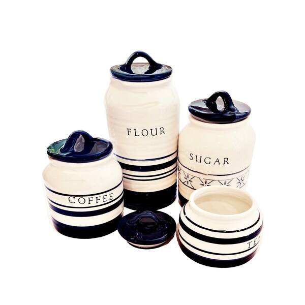 Ceramic Kitchen Canisters Etsy