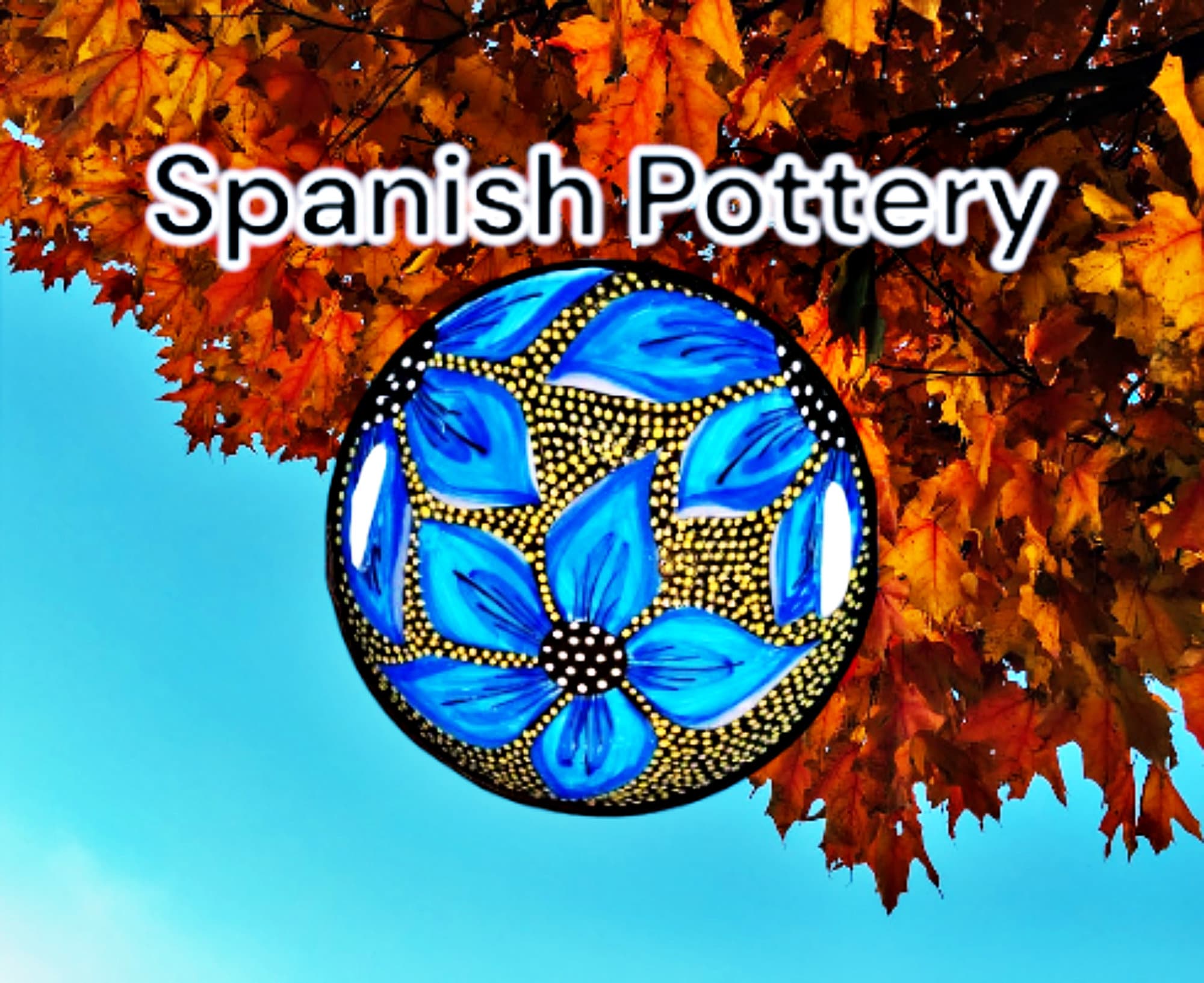 Spanish Blue Black Pottery Bowls 